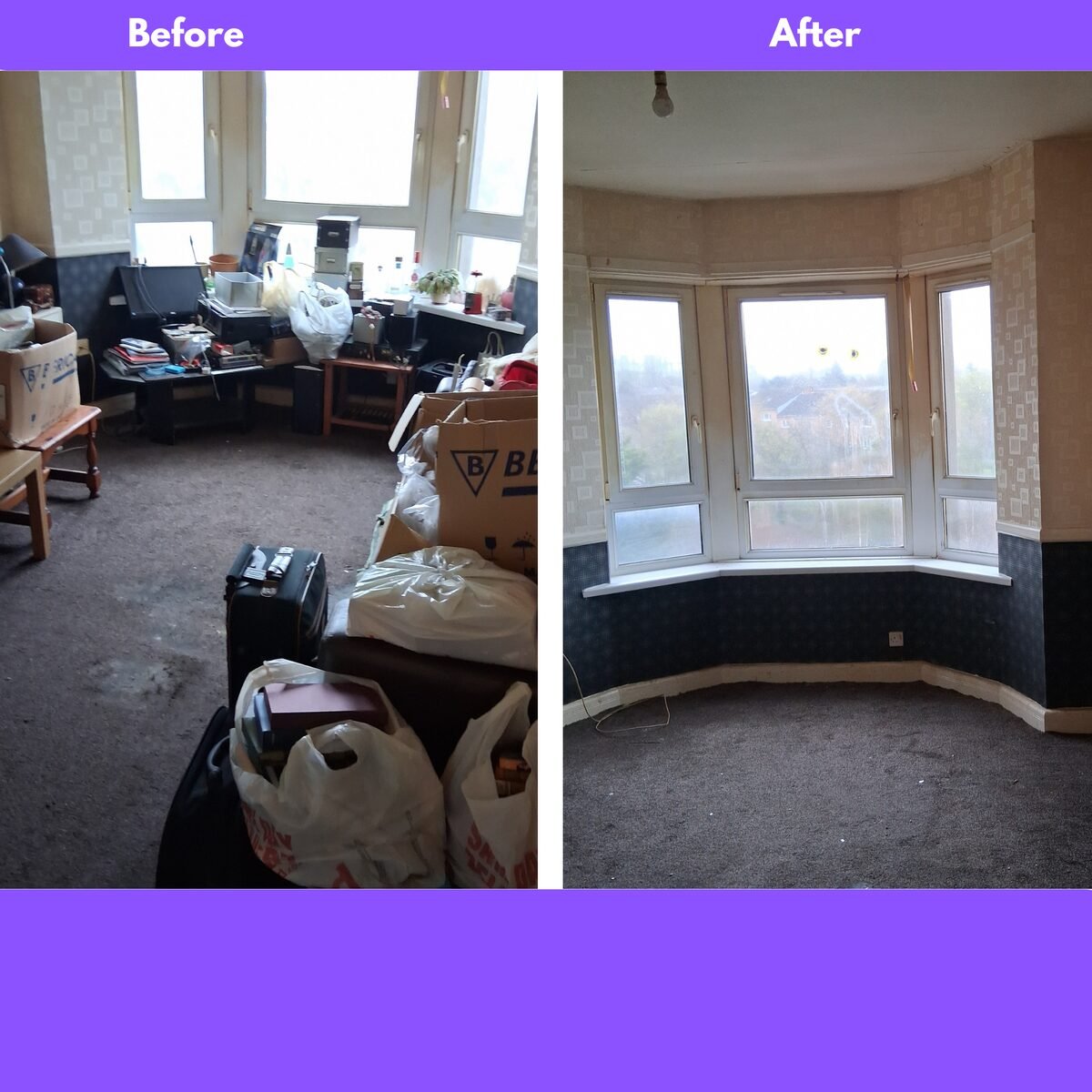 House clearance before and after in Central Scotland
